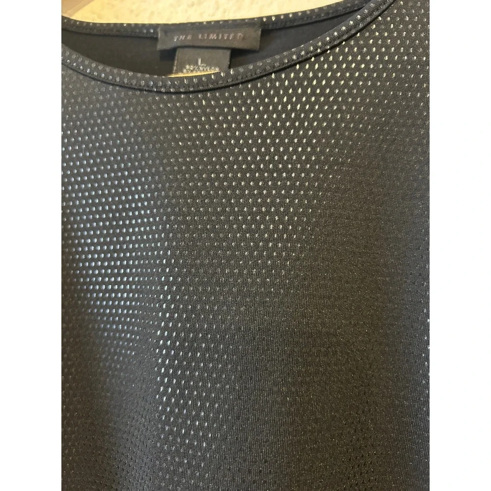 Vintage The Limited Tank Top Size L Black 90s Y2K Monochrome Liquid Look Chic